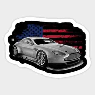 Aston Martin Vantage GT8 (Mk I) Cars Form American Flag Sticker